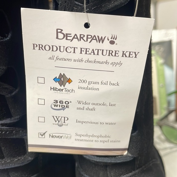 BearPaw Women's Black Reverse Lace-up Boots NWT - Picture 8 of 16